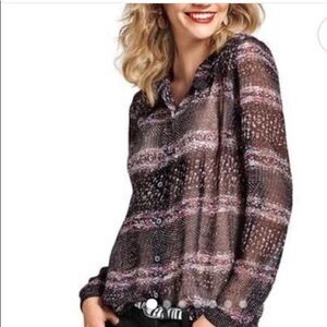 CAbi Paris Button Down Blouse #3249 sz M EUC